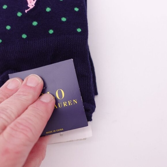 NEW Polo Ralph Lauren 3 Pack Socks Logo Embroidered Polk Cotton Blend Navy Blue - Picture 6 of 7
